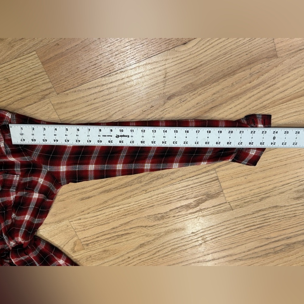 Universal Thread Red and Black Plaid Long Sleeve Dress Medium - Picture 7 of 10